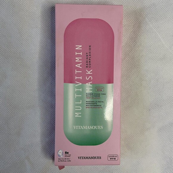 Vitamasques Radiant Complexion Multivitamin Face Masks Set‎ of 5 0.778 oz Vegan - Picture 2 of 5
